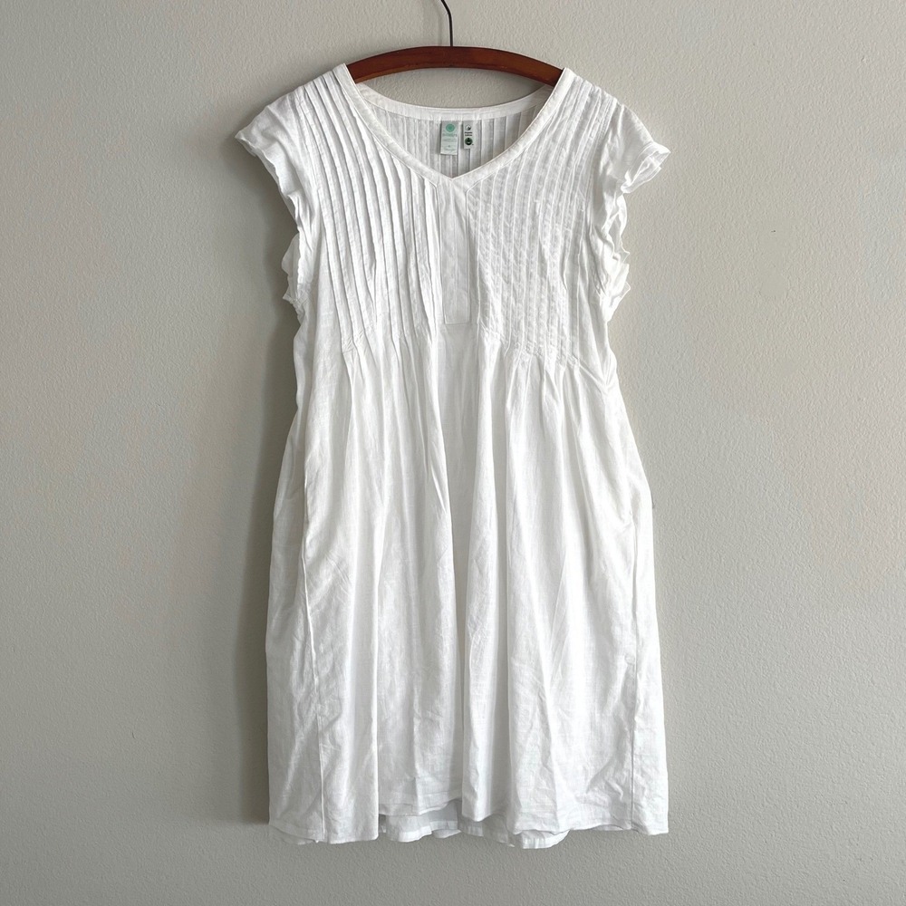 100% Organic Cotton Dress White Small - Picture 2 of 5